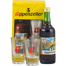 Appenzeller Alpenbitter 10cl + 2 Shotgläser Geschenkspackung