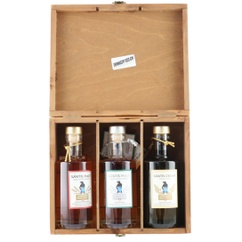 Säntis Malt Holzkiste 3x20cl (Himmelberg + Grün + Cream)